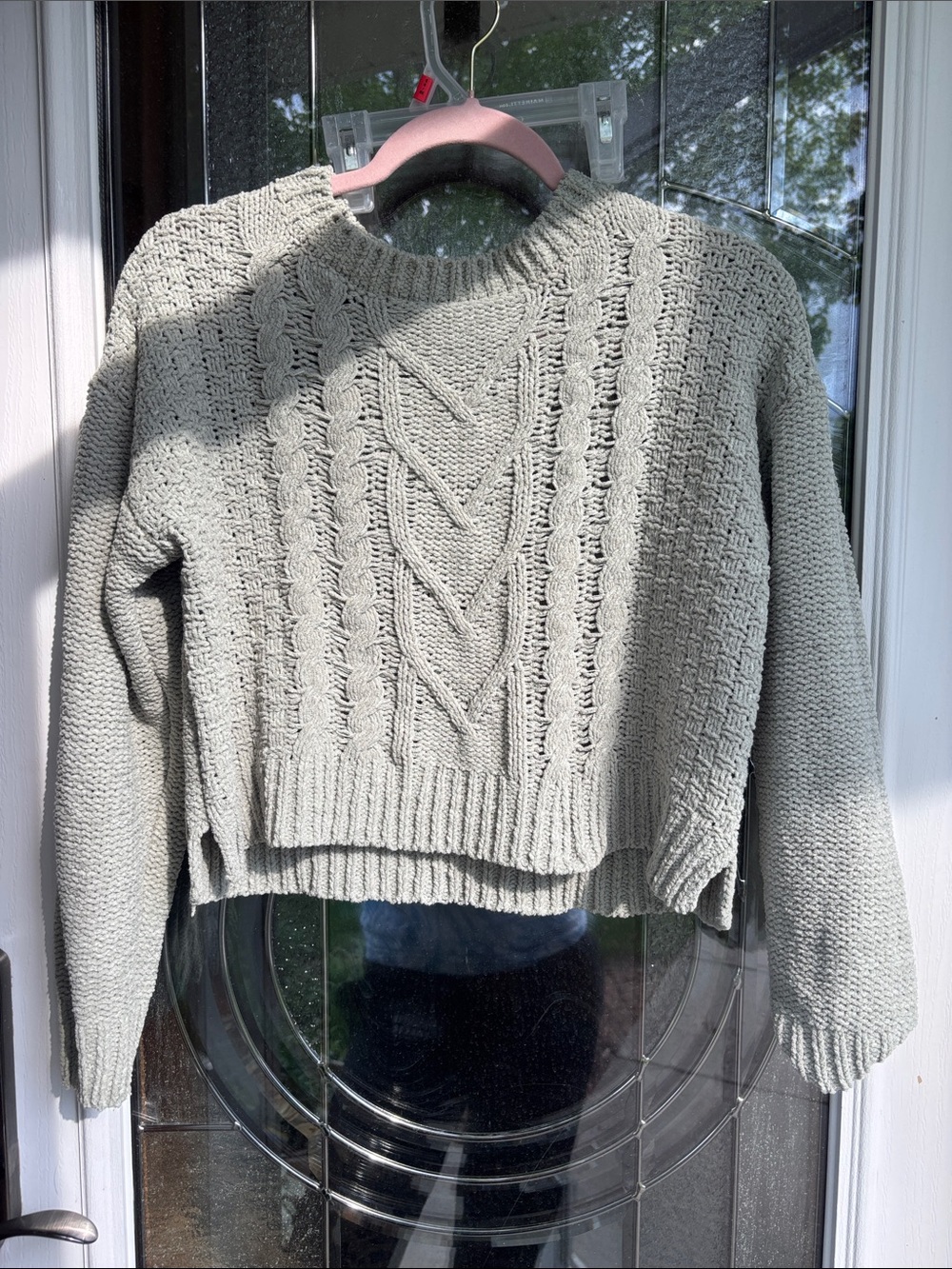 Rue21 Sage Green Cable Knit Crewneck Sweater
